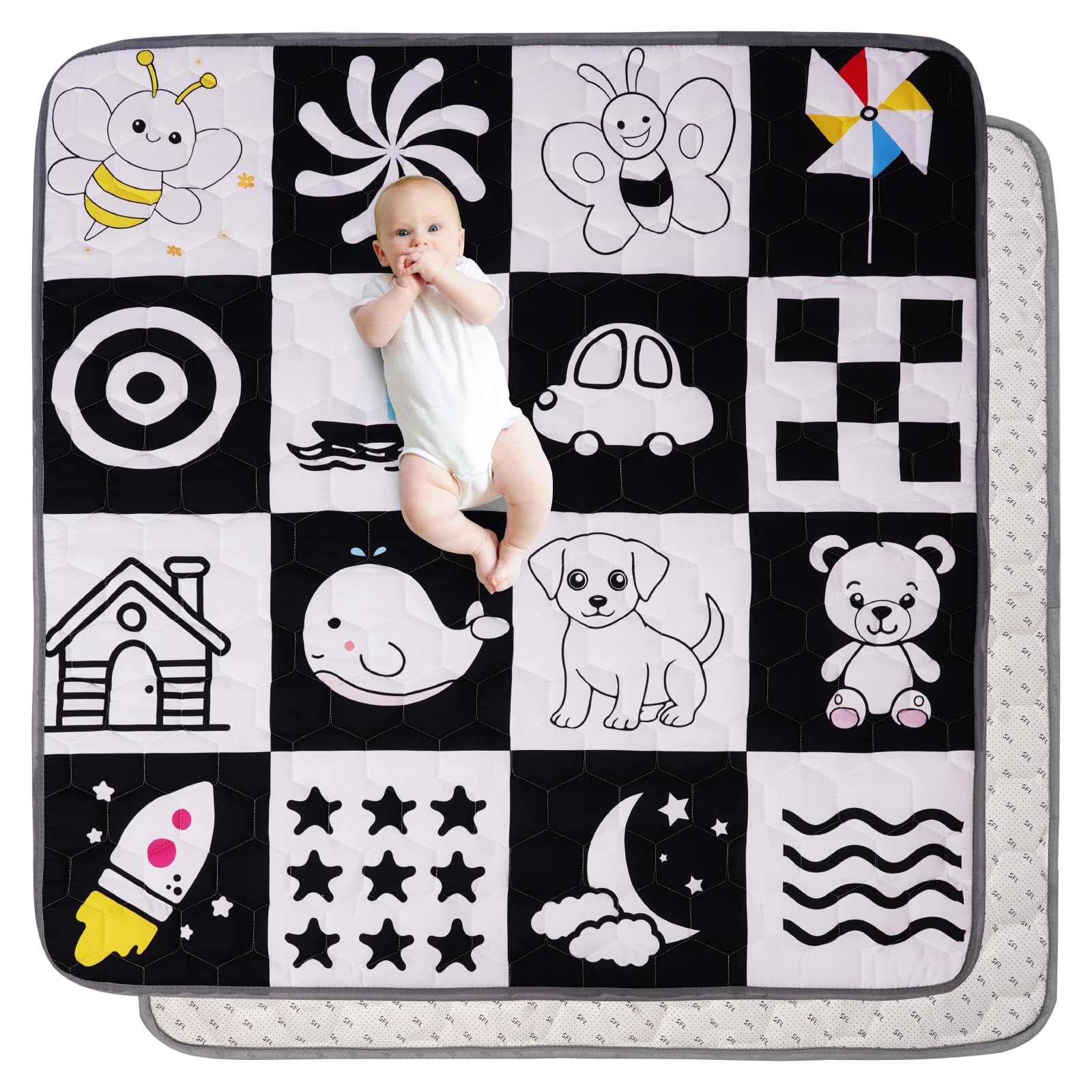 FAMOPLAY baby play mat shows a soft surface for cozy floor time.