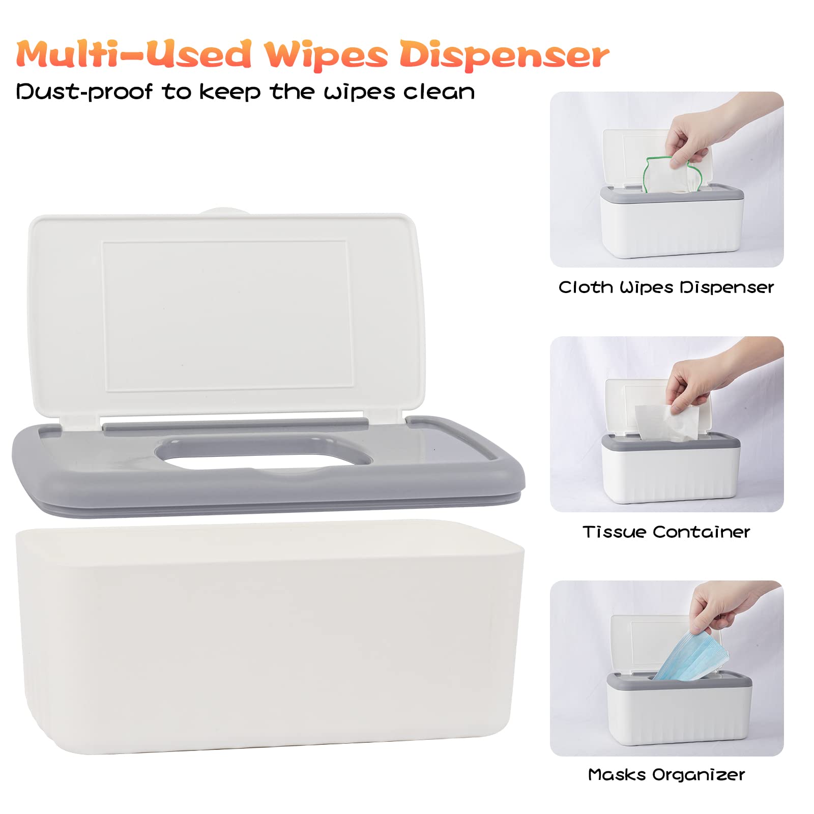 Famoplay dispenser keeps wipes clean and accessible during diaper changes.