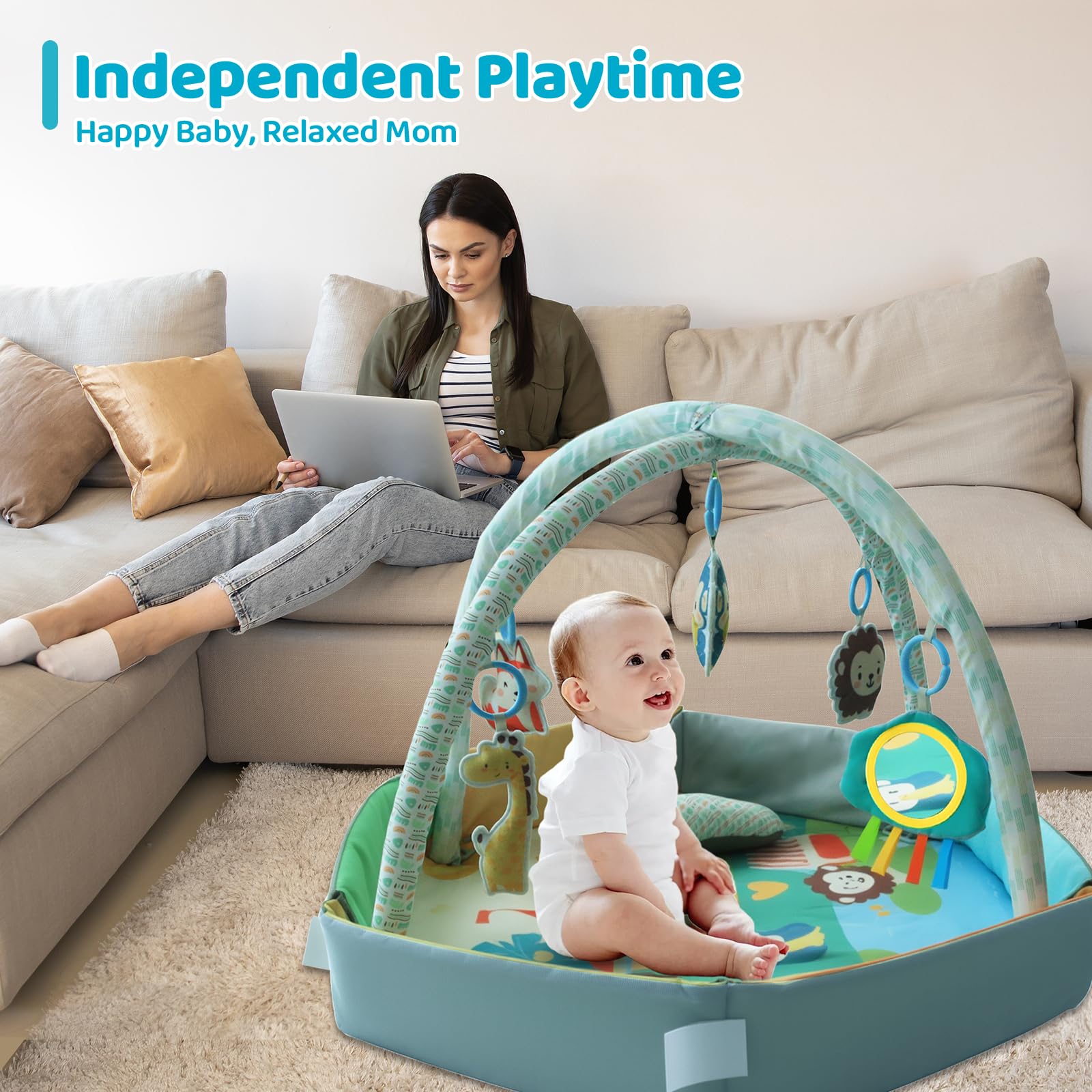 Gift-ready FAMOPLAY mat for newborns to toddlers.