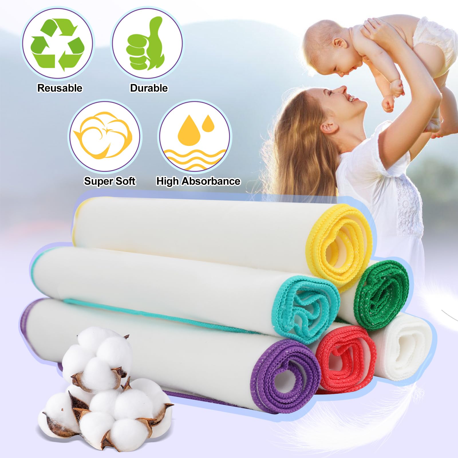 FAMOPLAY skin-friendly wipes made from cotton flannel gentle on sensitive skin