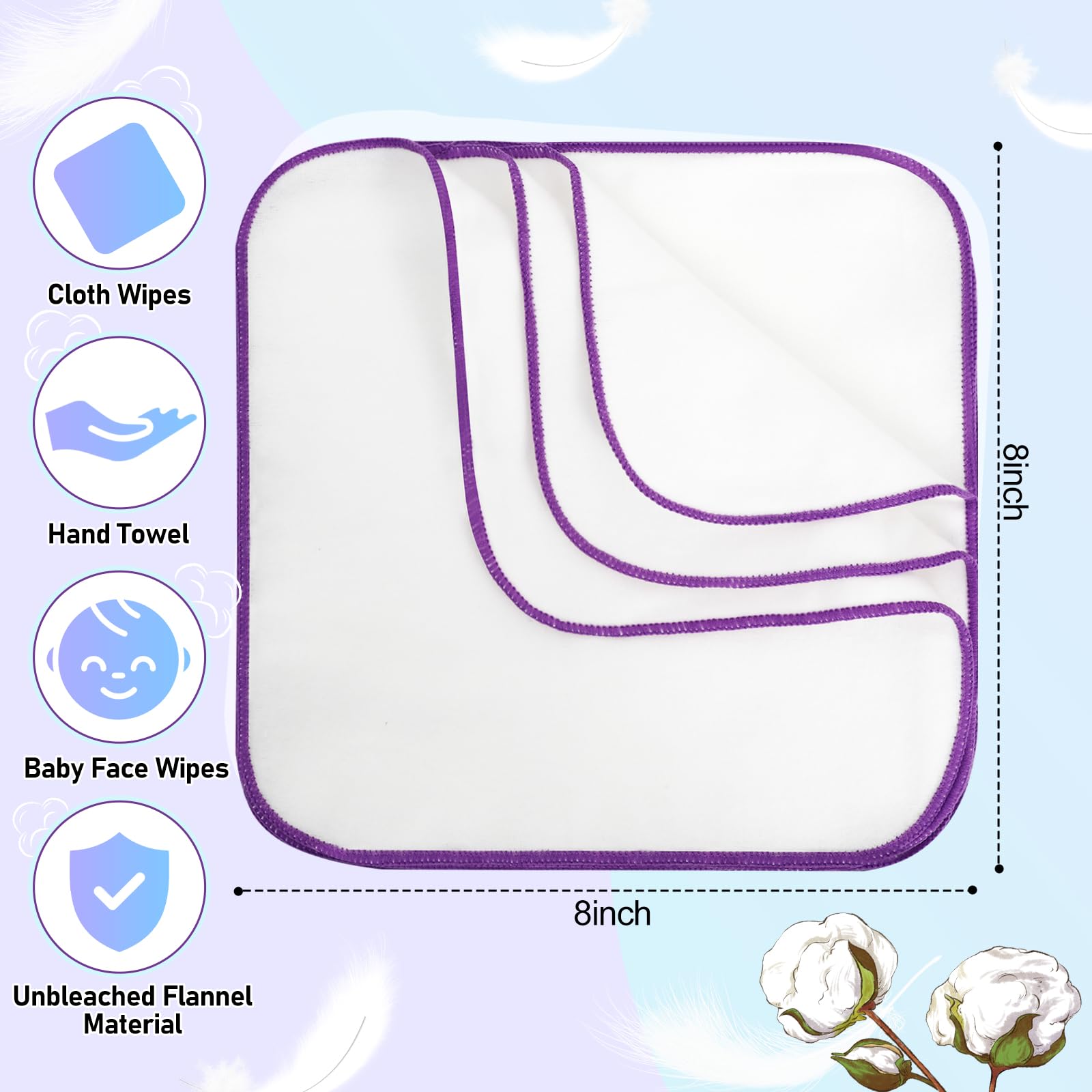 FAMOPLAY washable reusable wipes with laundry bag for easy machine washing.