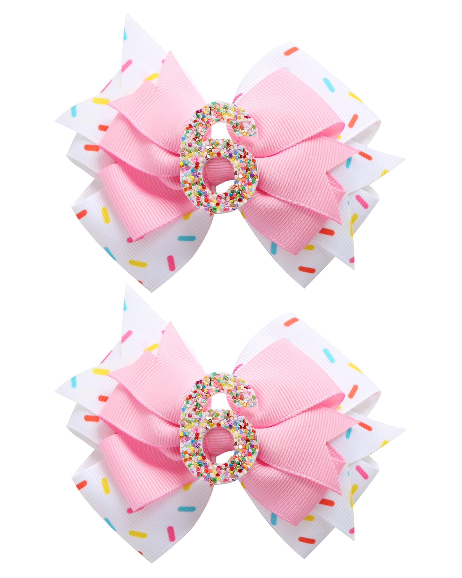 Fancheer birthday bow donut ice cream design on pink clip for cute party photos