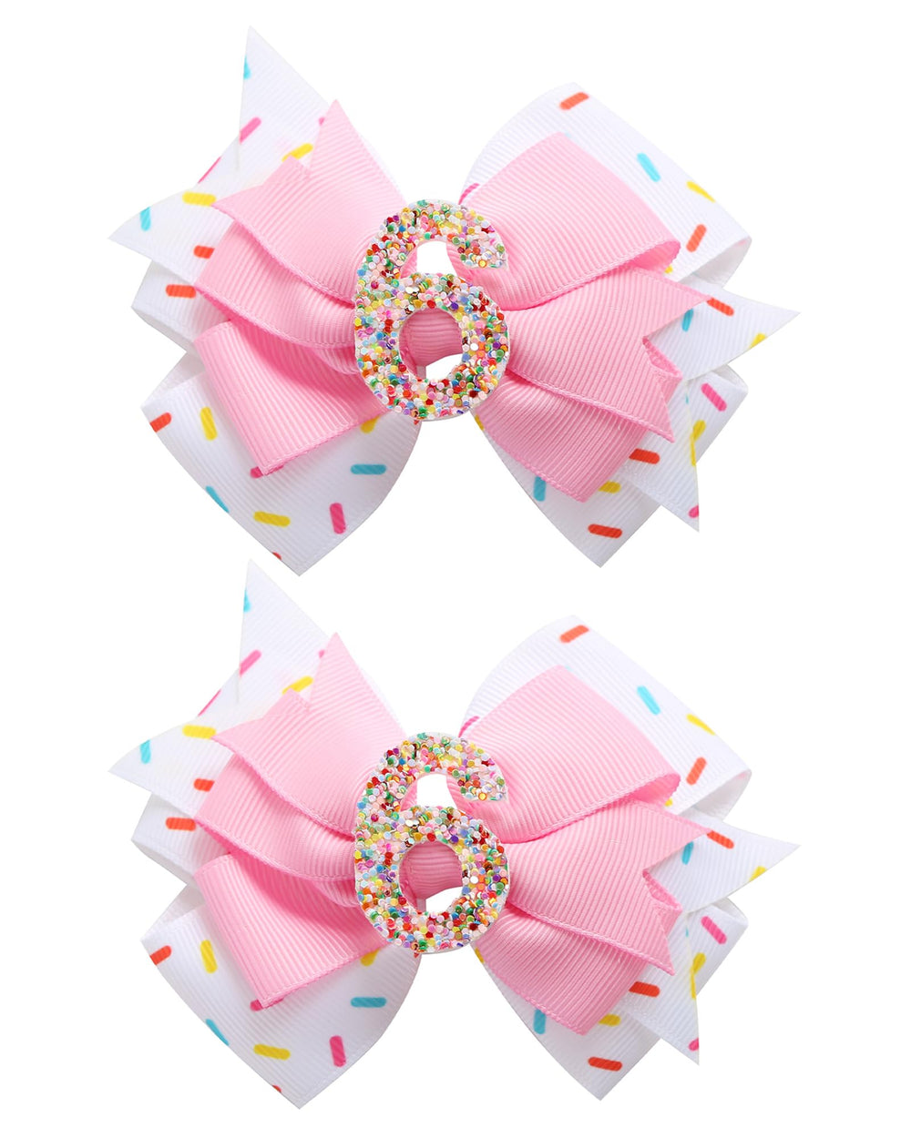 Fancheer birthday bow donut ice cream design on pink clip for cute party photos