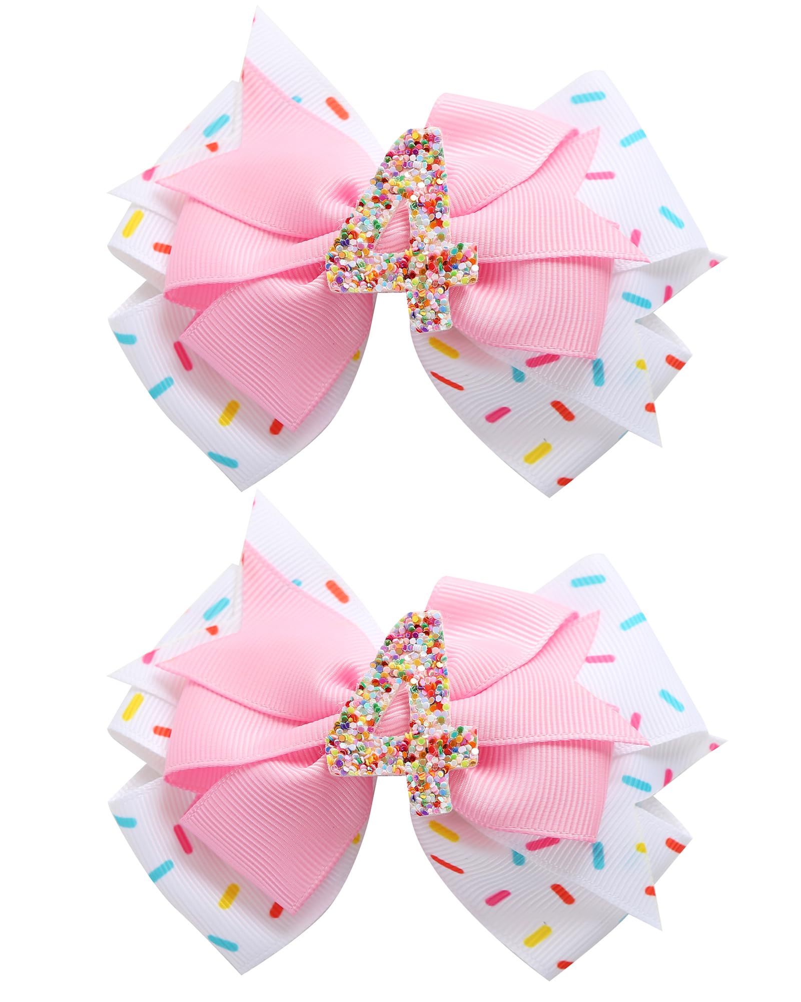 Fancheer birthday bow ice cream pink pigtail clip for festive party photos.