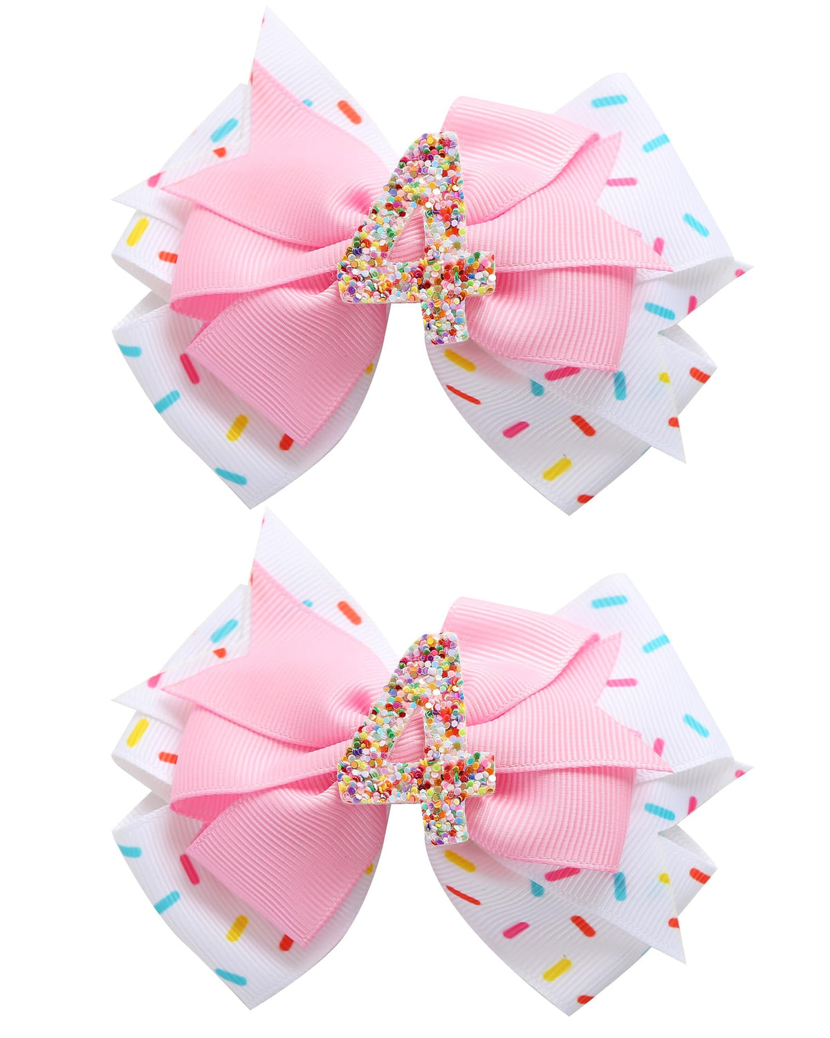 Fancheer birthday bow ice cream pink pigtail clip for festive party photos.