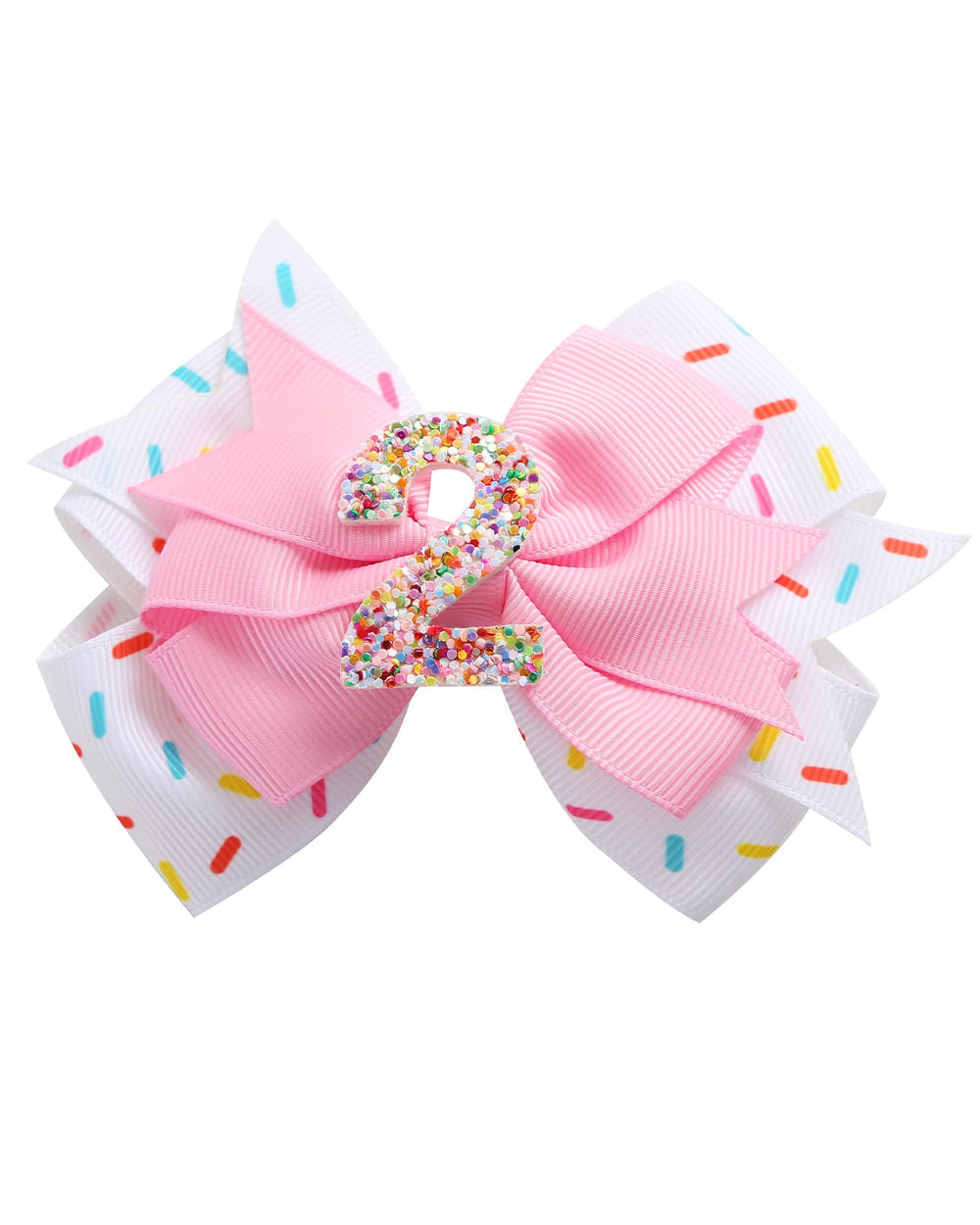 Fancheer birthday bow with ice cream donut design for a 2nd birthday