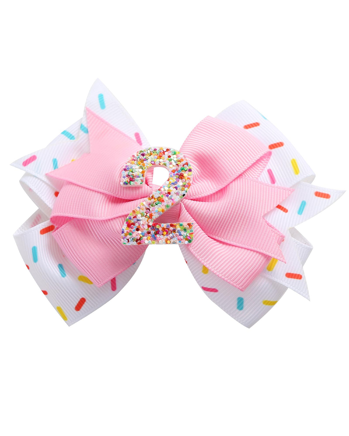 Fancheer birthday bow with ice cream donut design for a 2nd birthday