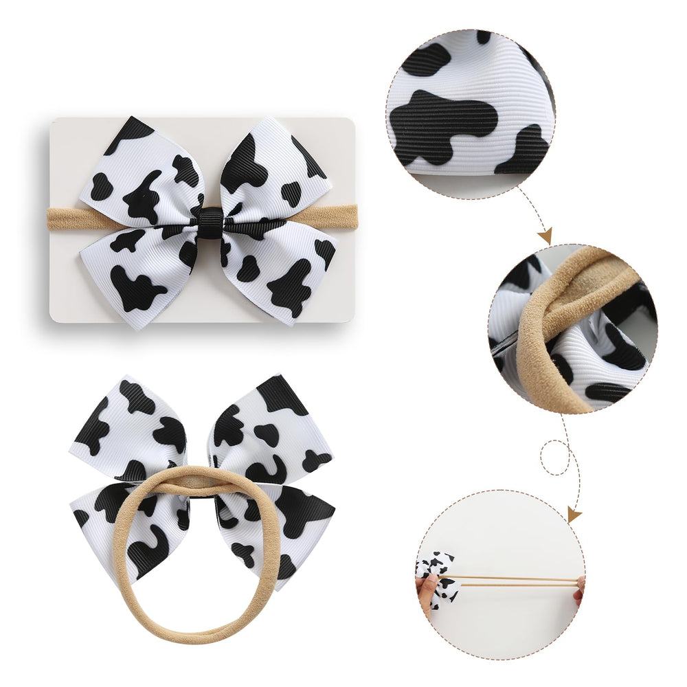 Fancheer cowgirl bow headband on newborn for farm-themed party styling