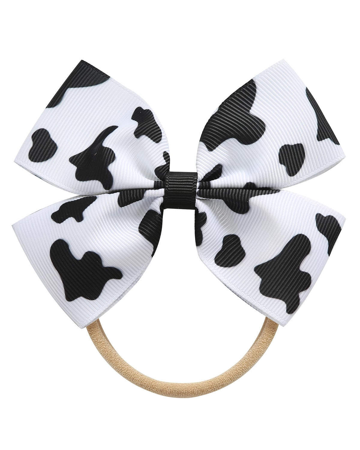 Fancheer cowprint cowgirl bow headband worn on infant for cute photo prop