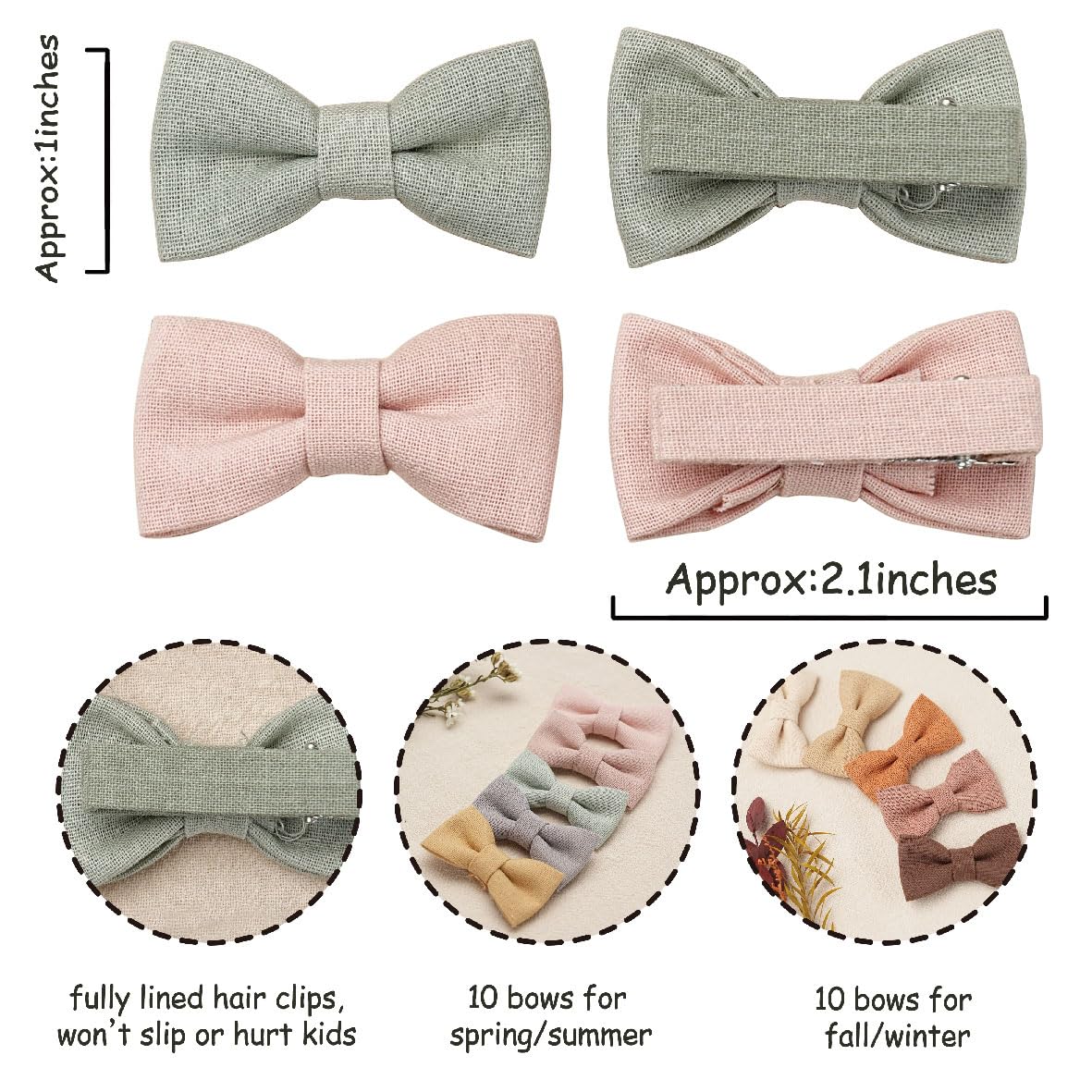 Fancy Clouds linen-covered clip keeps hair secure without slipping during playtime.