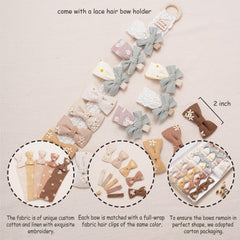 Fancy Clouds bow holder with floral lace keeps bows organized and ready