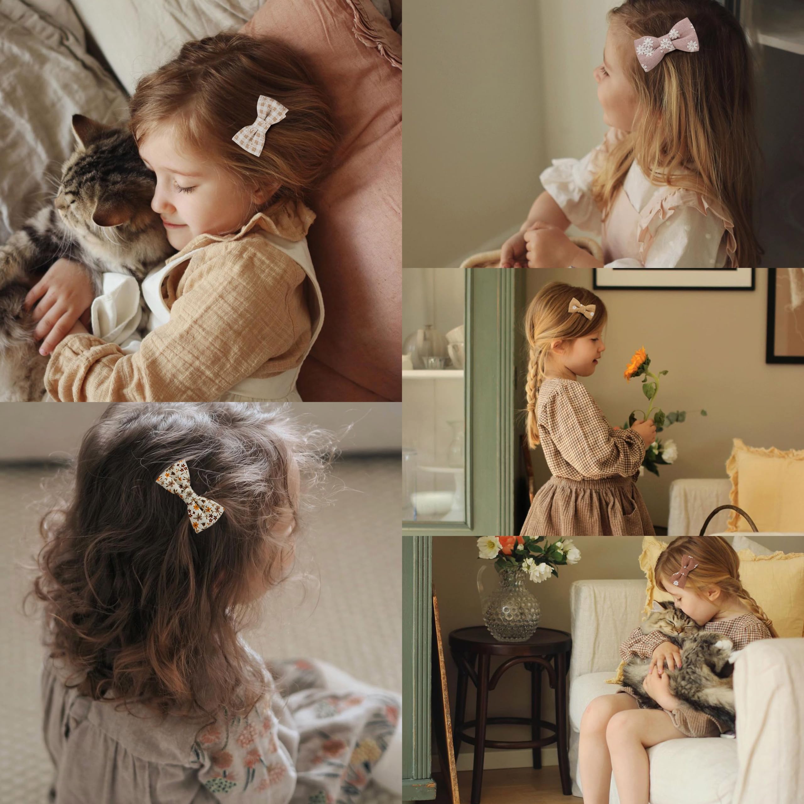 Fancy Clouds cotton floral bows offer gentle style for babies through school-age.