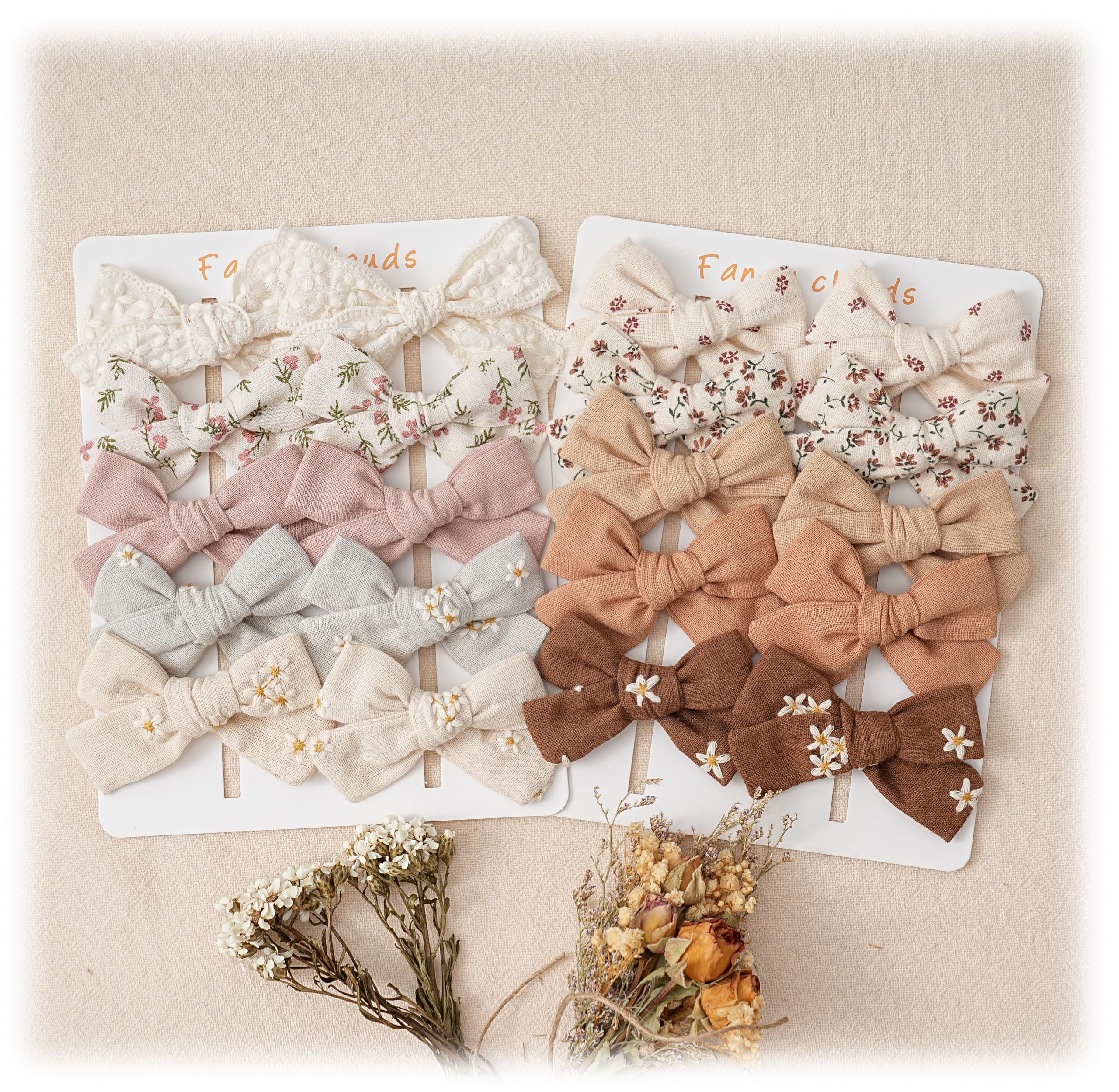 Fancy Clouds Hair Bows Clips close-up showing secure alligator clips for active kids