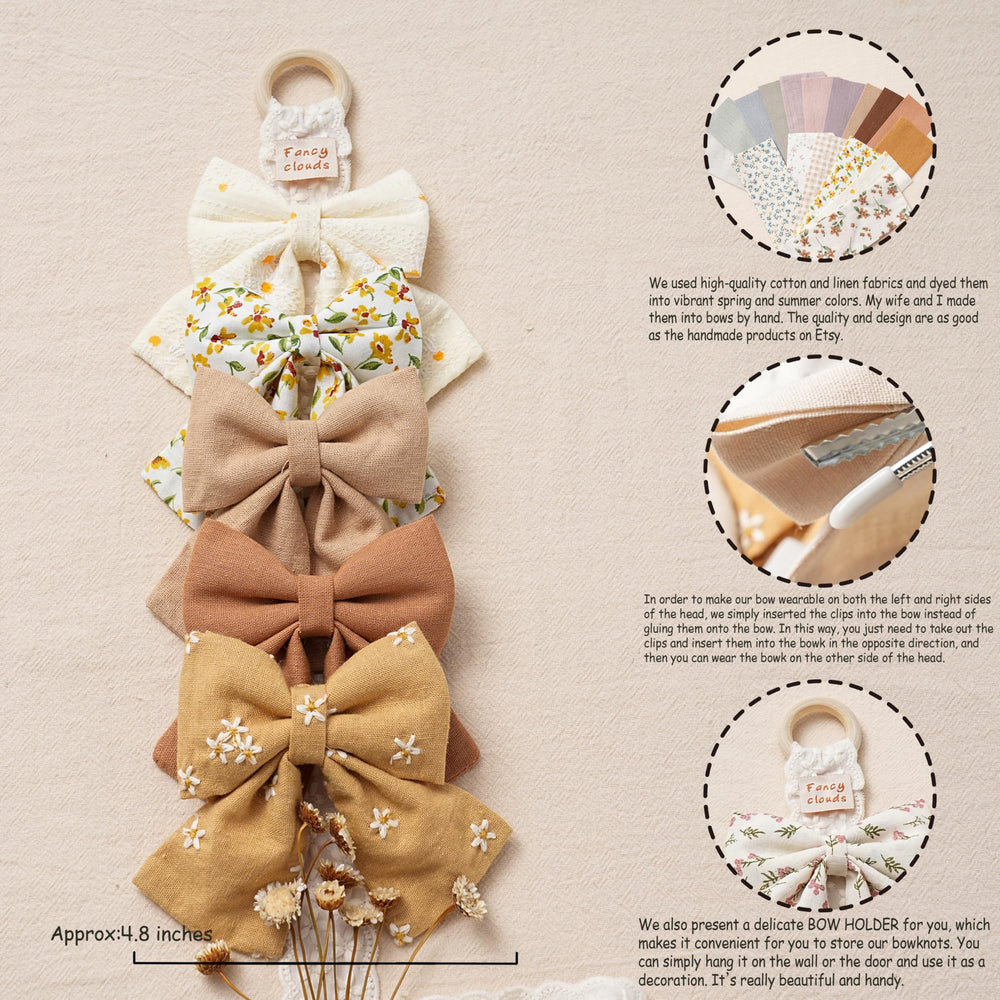 Fancy Clouds five-color bow set to mix and match with hairstyles and dresses.