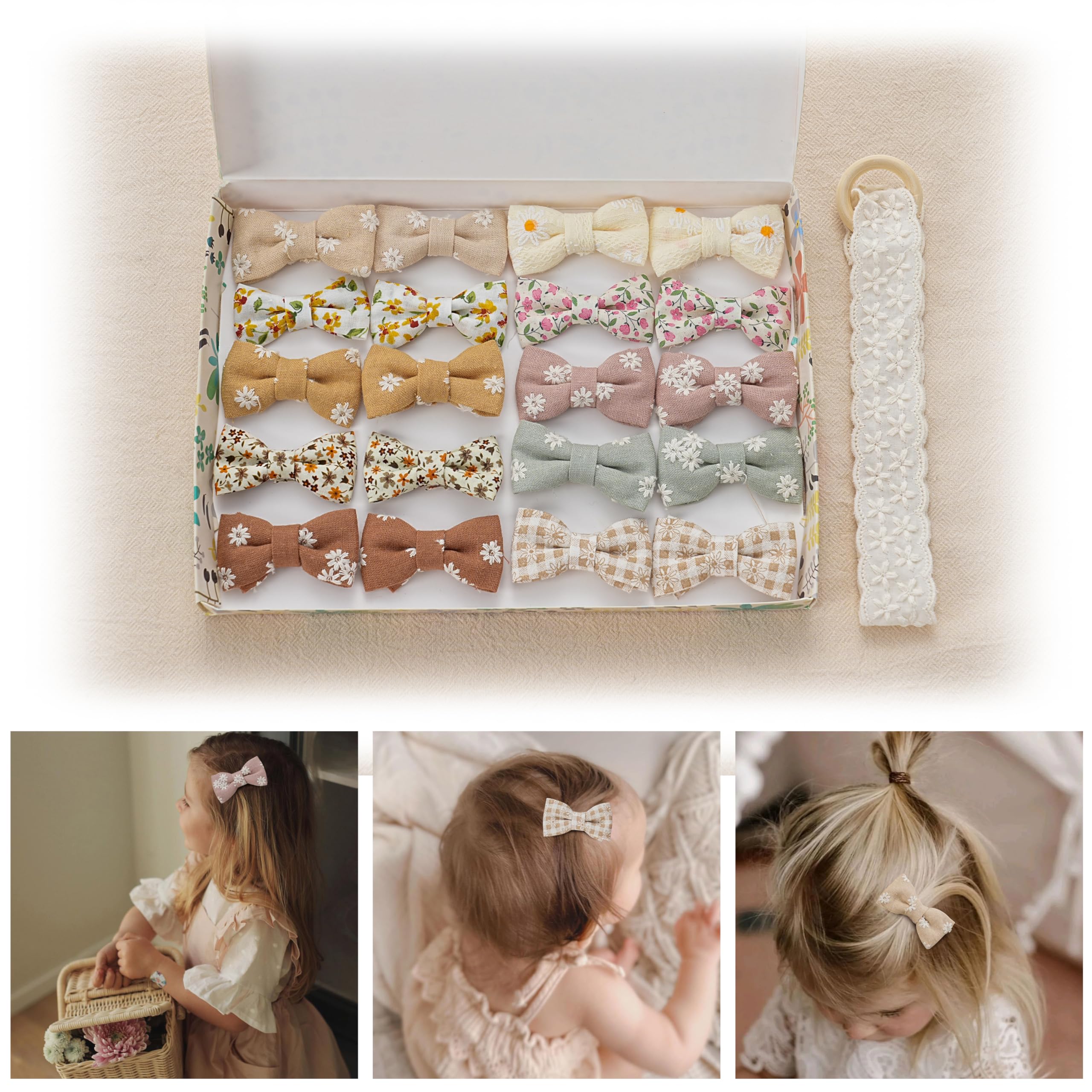 Fancy Clouds 20pc hair clips in neutral linen for versatile everyday looks.