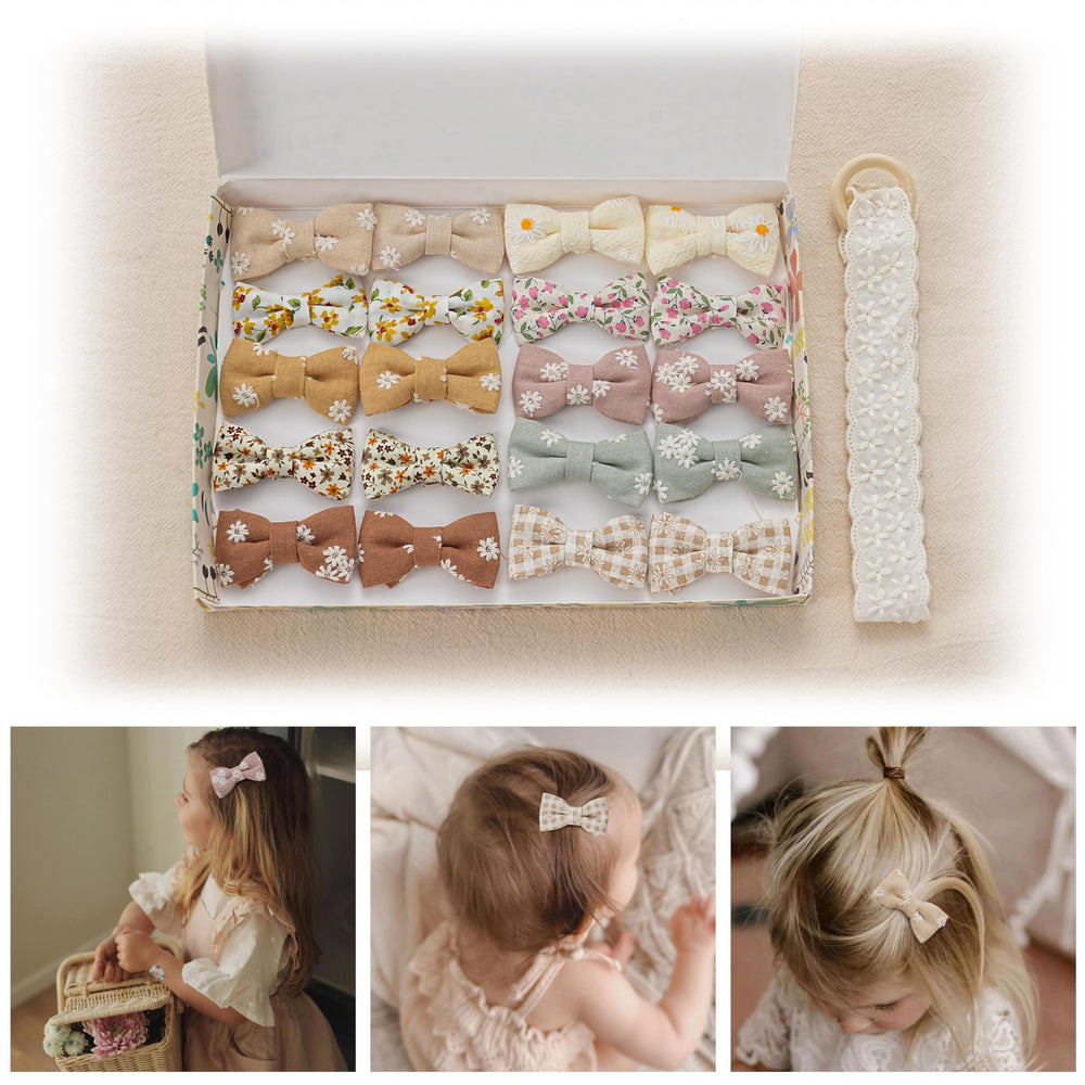Fancy Clouds 20pc hair clips in neutral linen for versatile everyday looks.