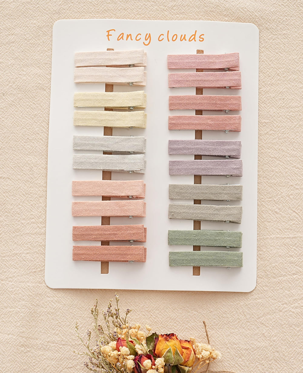 Fancy Clouds hair clips 20pc set in varied colors for versatile everyday wear.