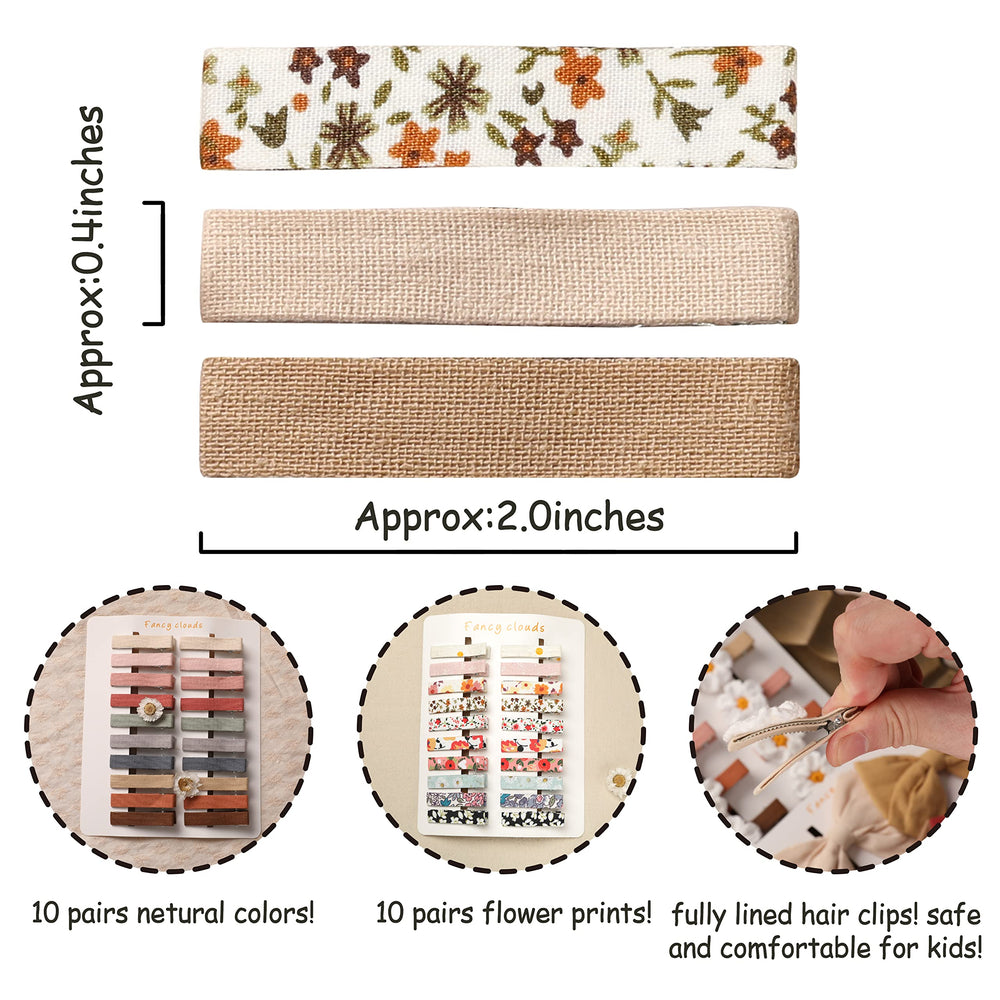 Fancy Clouds fully-lined fabric-covered clips deliver comfortable, snag-reducing grip.
