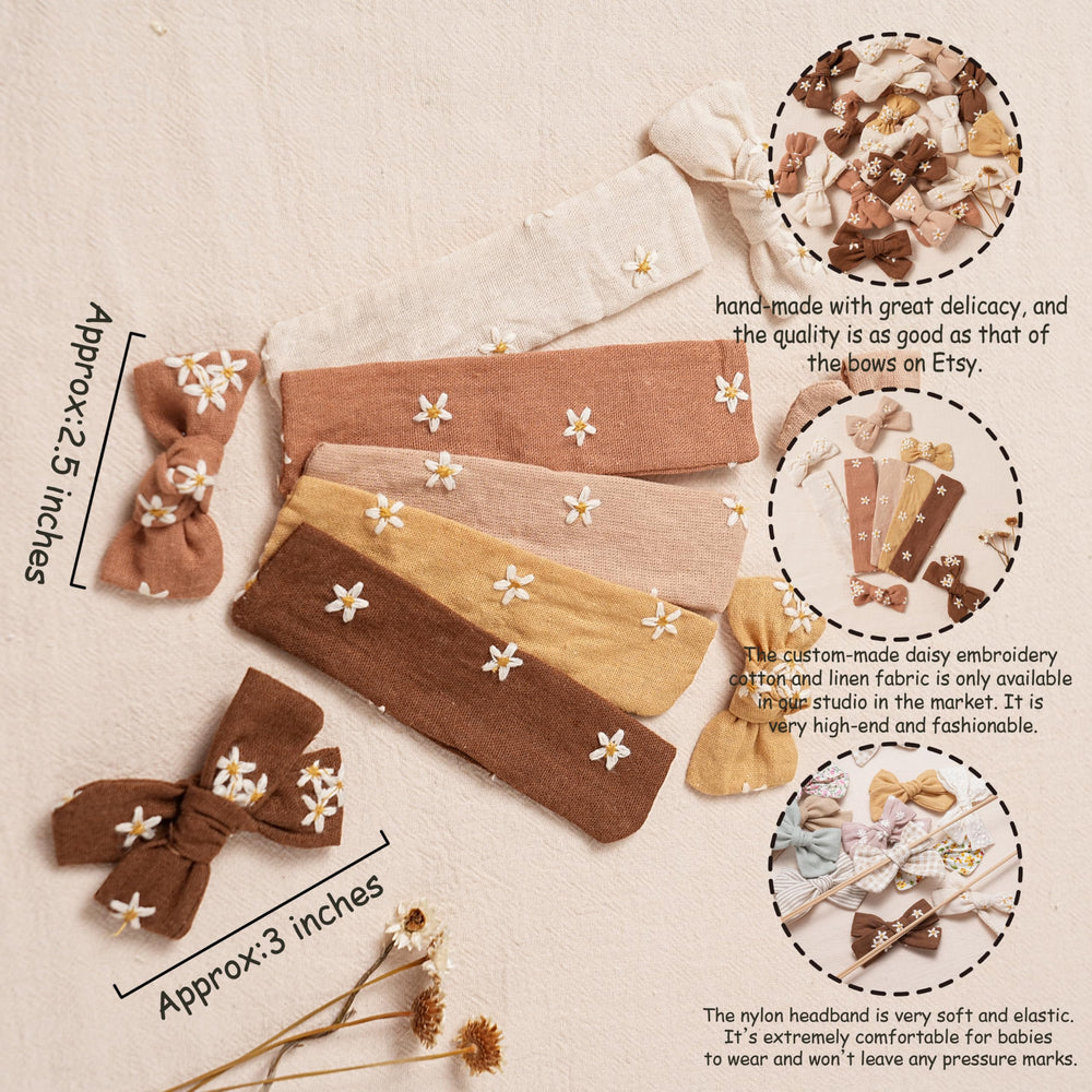 Fancy Clouds nylon headbands with soft stretch for gentle, growing fit.