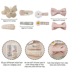 Fancy Clouds white embroidery daisy accent enhances gentle, playful hair styling.