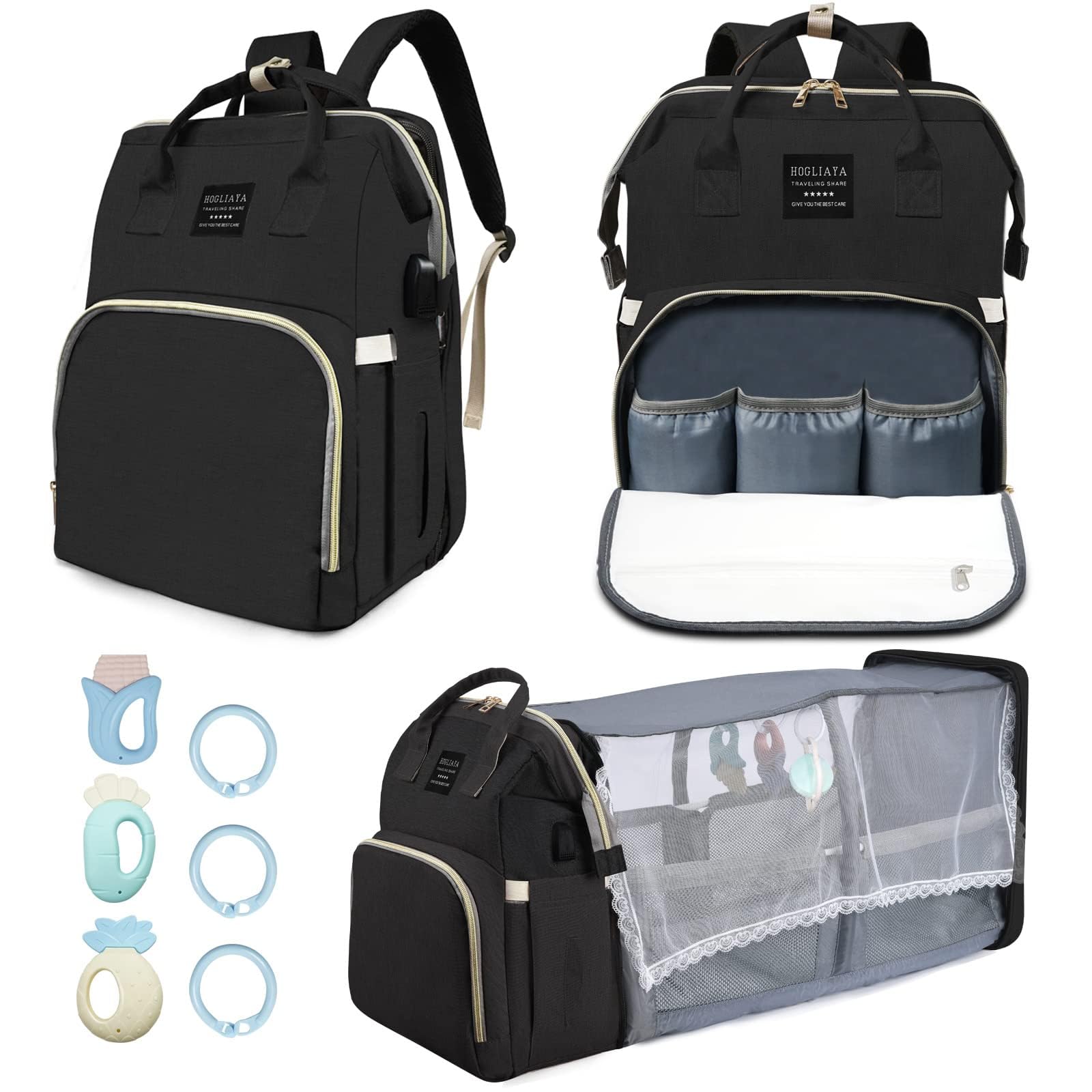 Fandiar diaper bag changing-station setup enables on-the-go diaper changes