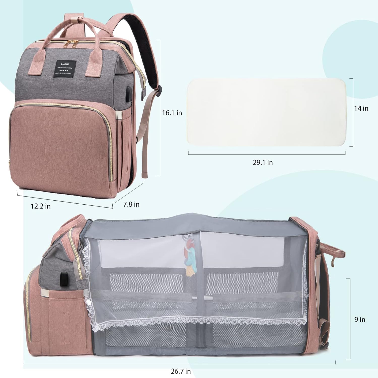 Fandiar diaper bag metal frame maintains shape for quick access and durability.