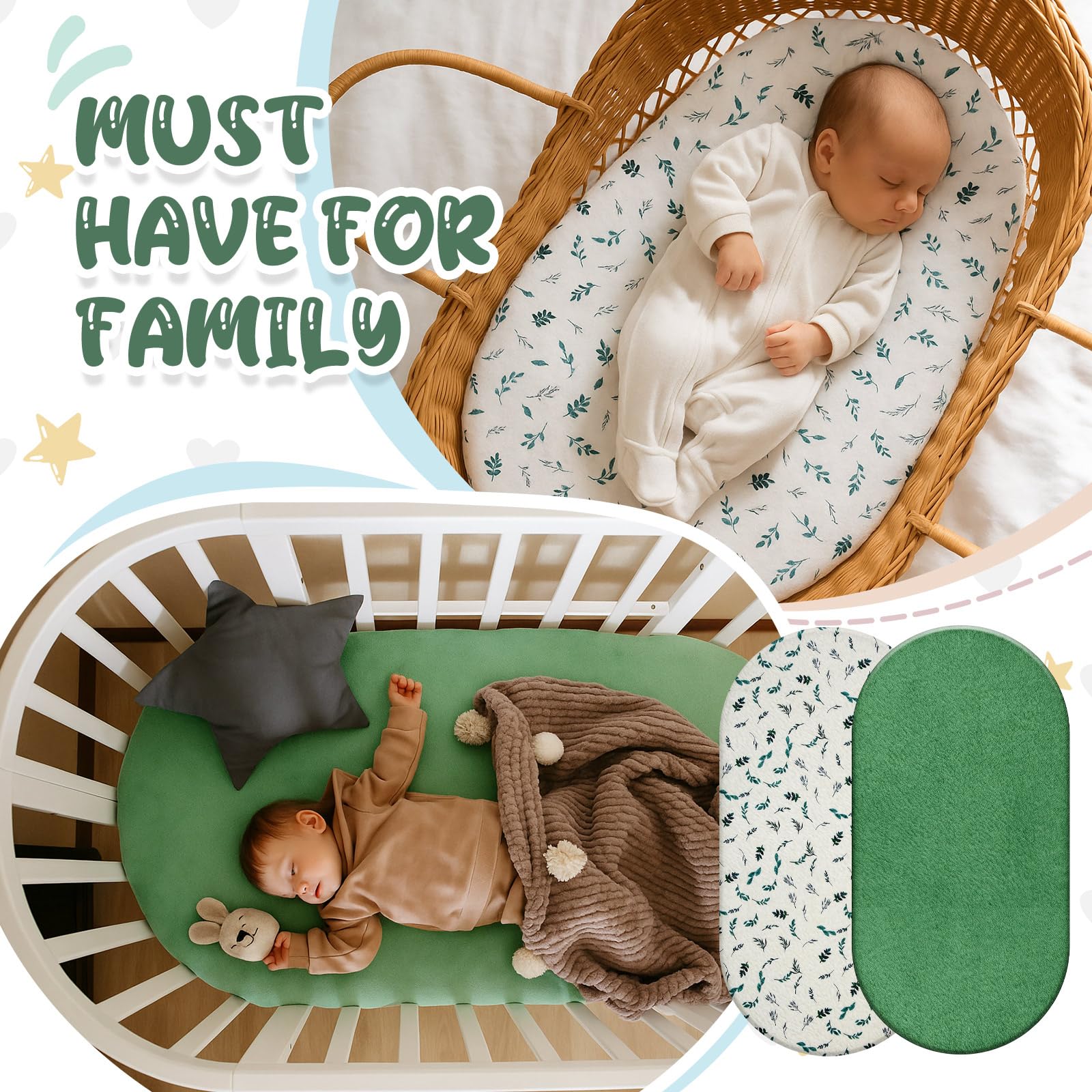 Fanfanwin close-up of flannel texture on bassinet sheets for gentle touch