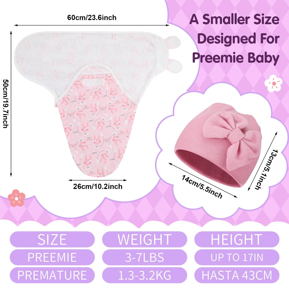Fanfanwin preemie swaddle with purple flowers pattern for gentle comfort