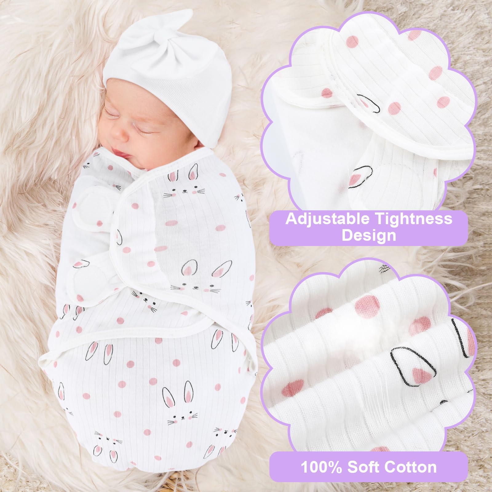 Fanfanwin preemie swaddle stars pattern providing soft visual comfort