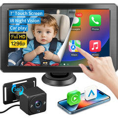 Faninso baby camera with 7-inch display for clearer back-seat monitoring
