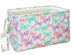 FANKANG rectangular laundry basket butterfly front view: spacious storage for easy laundry organization.