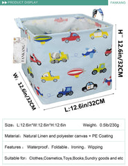 FANKANG square car hamper side view shows dual handles for easy toting.