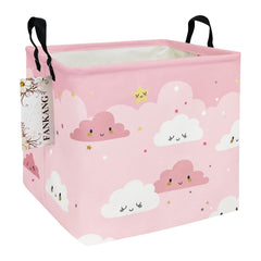 FANKANG square nursery hamper pink cloud ready for toy storage