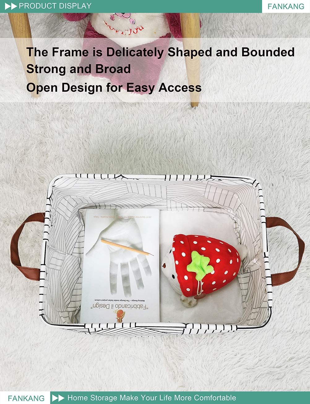 FANKANG storage basket-collapsible-design folds flat for seasonal storage.