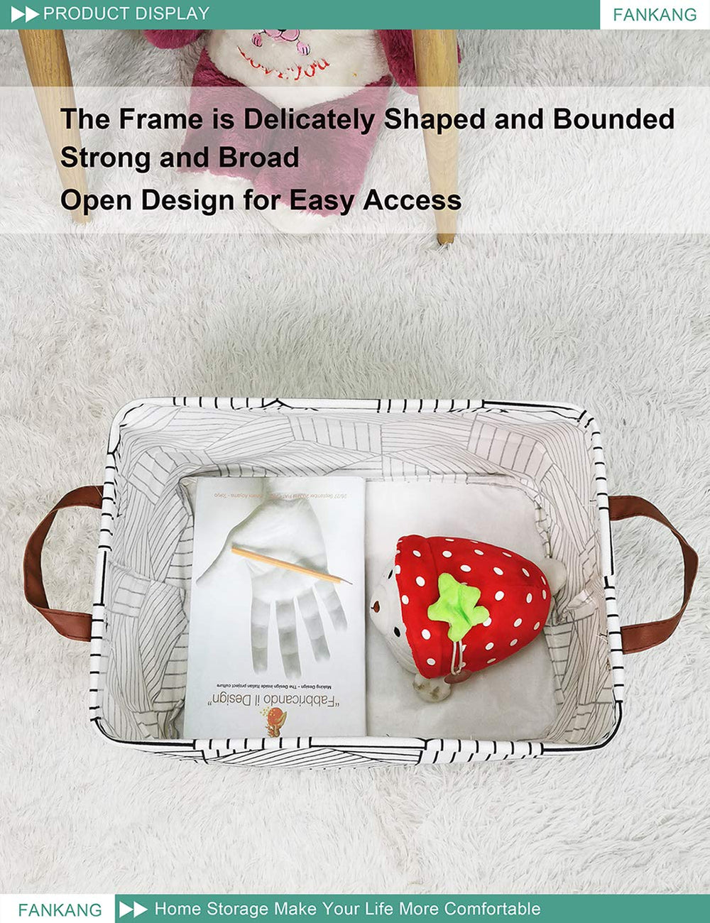 FANKANG storage basket-collapsible-design folds flat for seasonal storage.