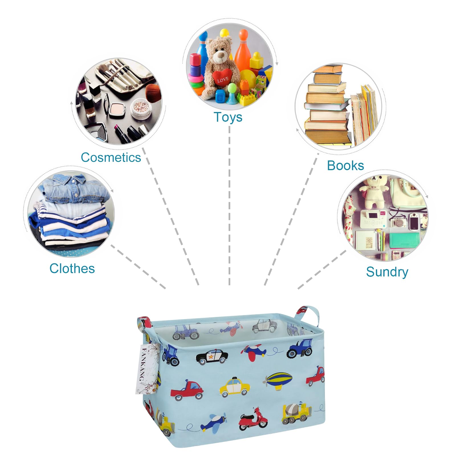 FANKANG storage basket compression-packaging note indicates crumples may smooth after transit.