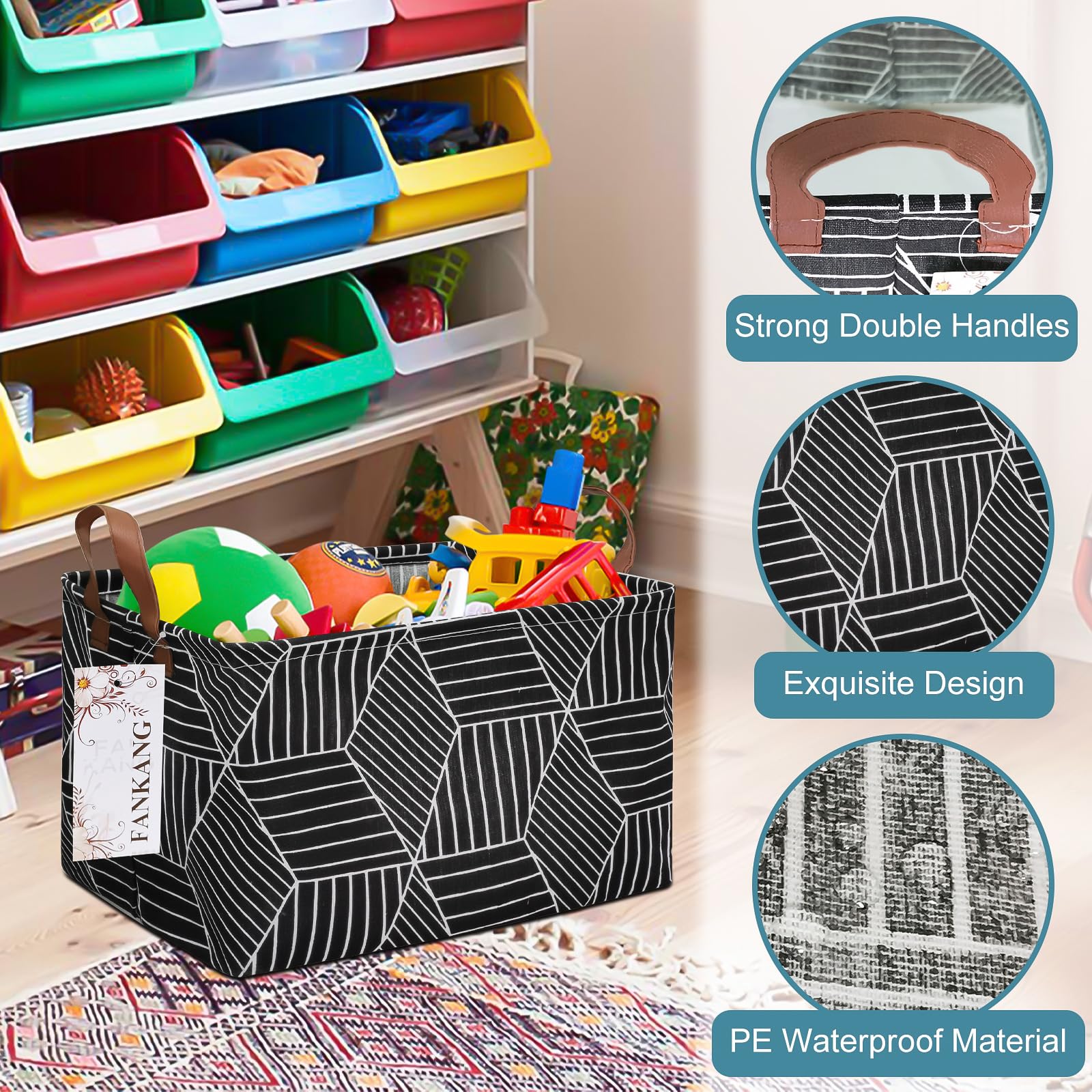 FANKANG storage basket folded flat for space saving storage