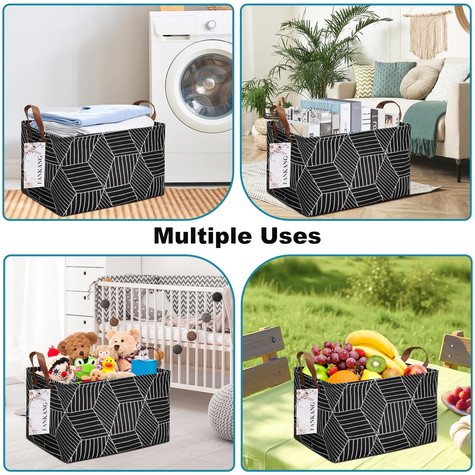 FANKANG storage basket in bedroom setup for clothes and linens