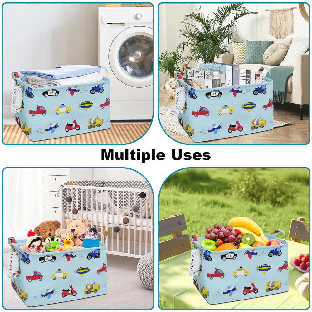 FANKANG storage basket multi-use-toy-clothes serves as a versatile hamper for laundry and playroom.