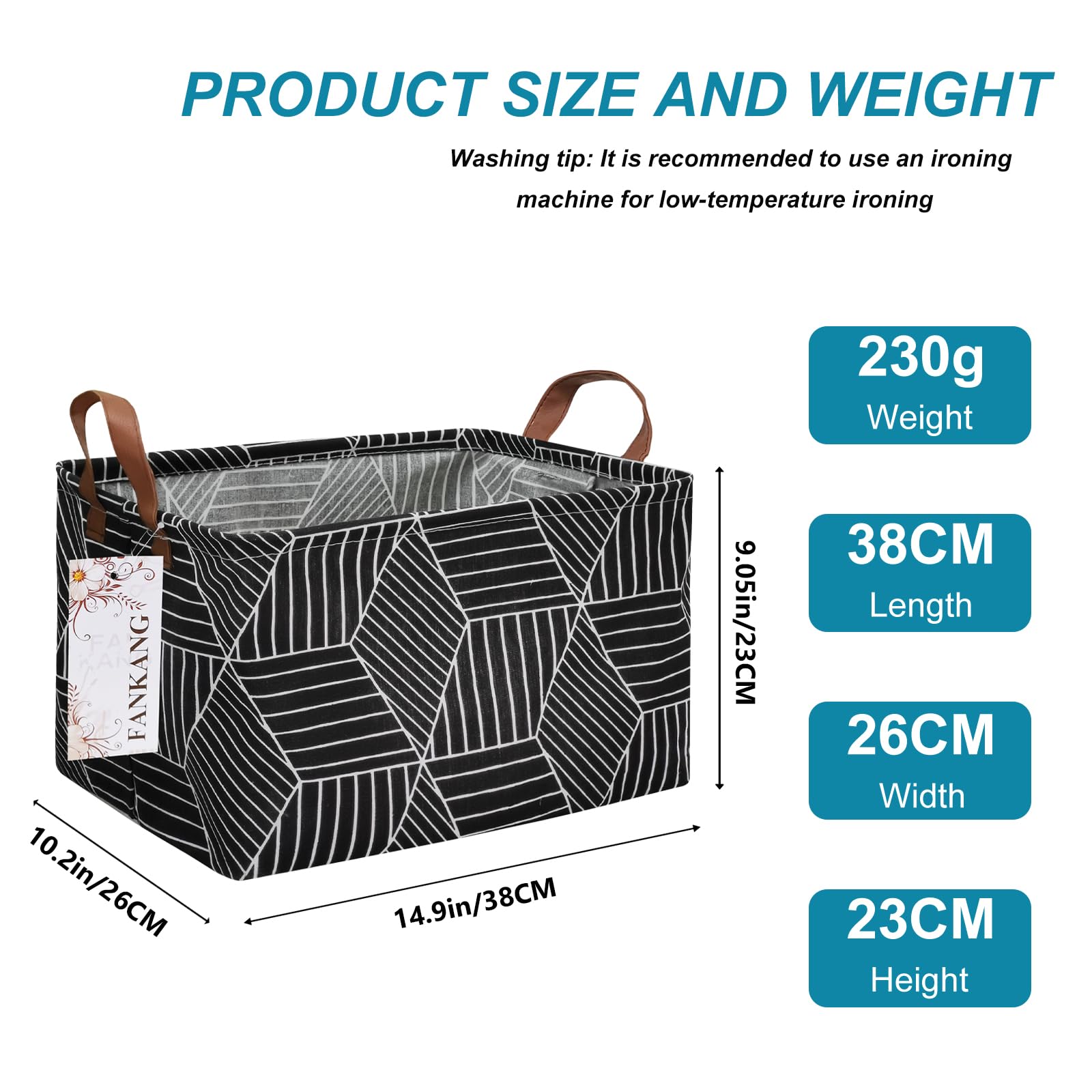 FANKANG storage basket open top showing roomy capacity for toys and clothes