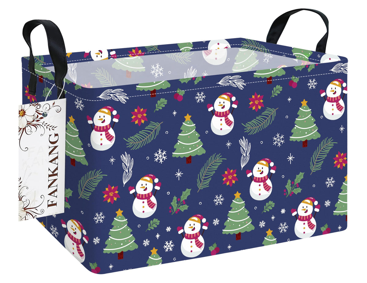 FANKANG storage bin with Christmas snowman pattern for toy organization