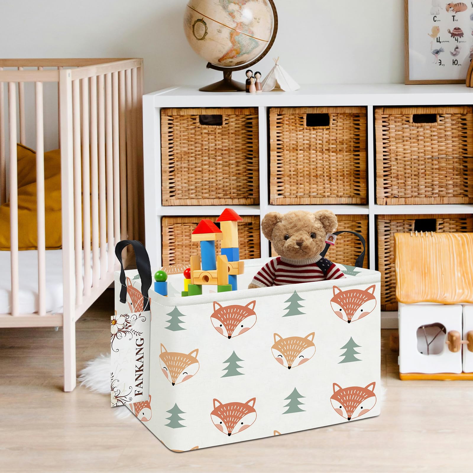 FANKANG Storage Bin arranged in living room shows organized play area.