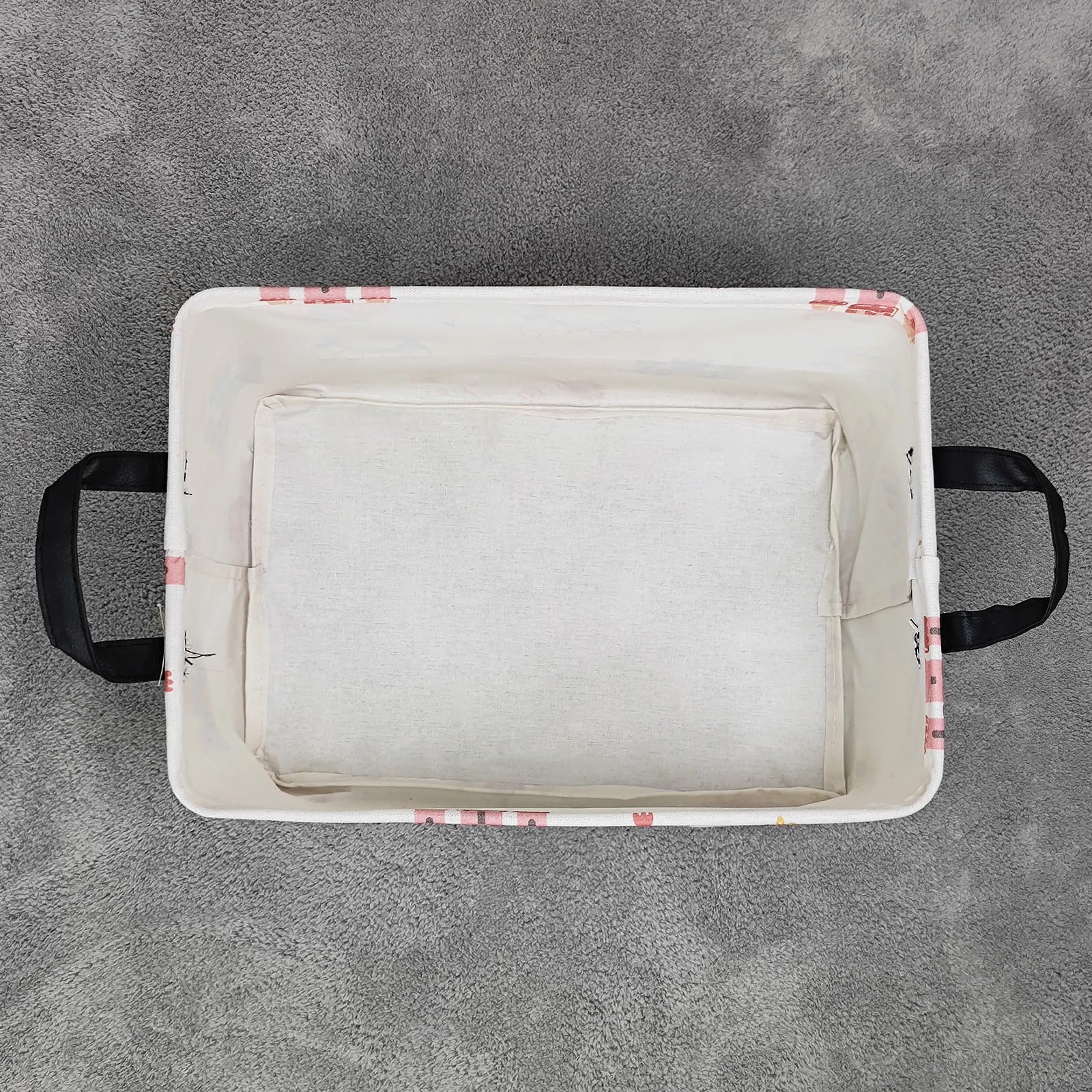 FANKANG storage bins with castle carriage motif reinforces playful storage solution.