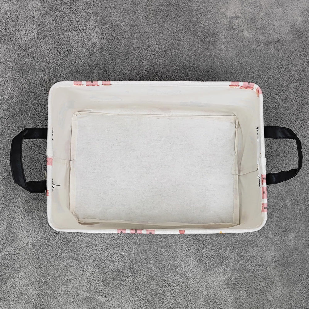 FANKANG storage bins with castle carriage motif reinforces playful storage solution.