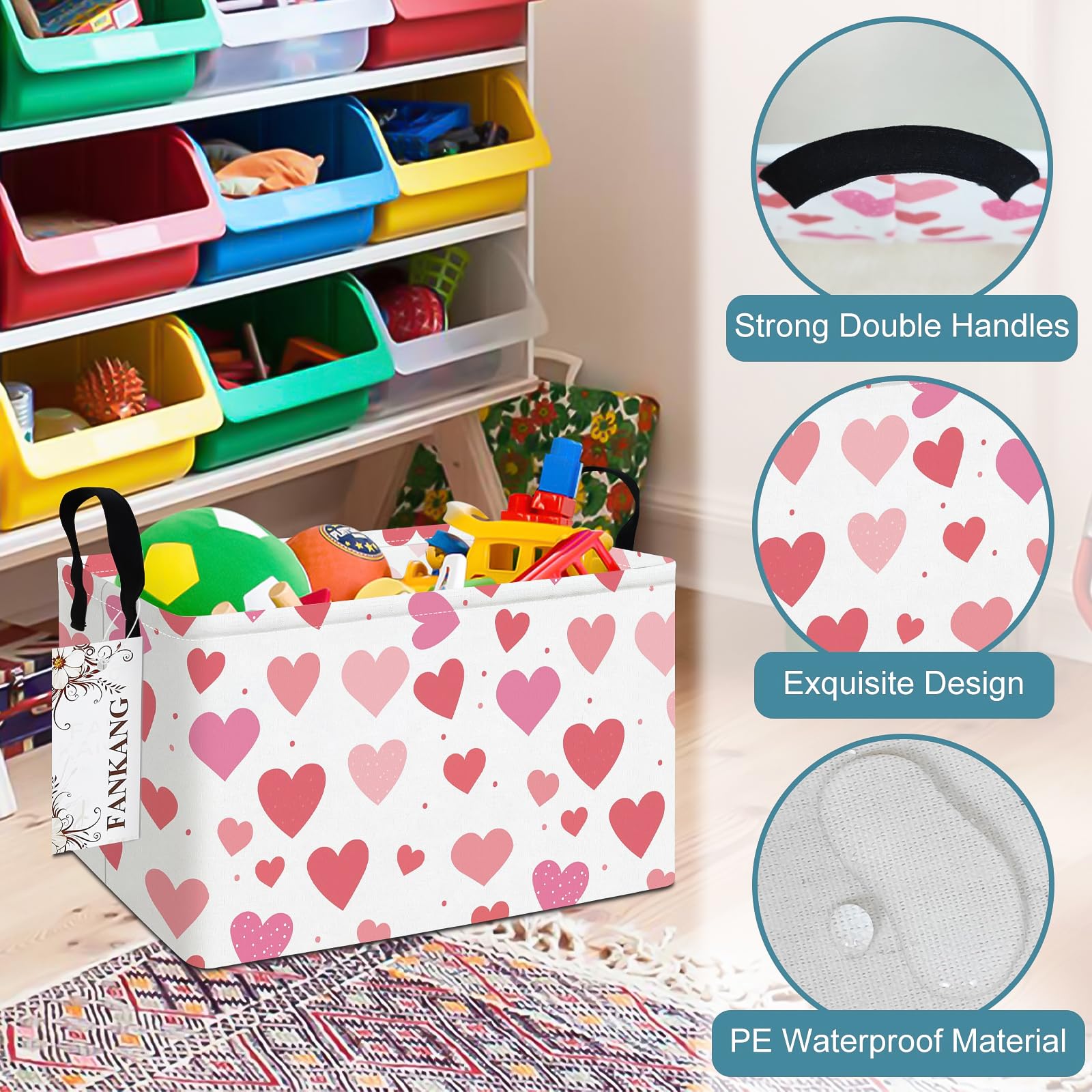 FANKANG storage bins may arrive compressed but recover with steam iron or gentle smoothing.