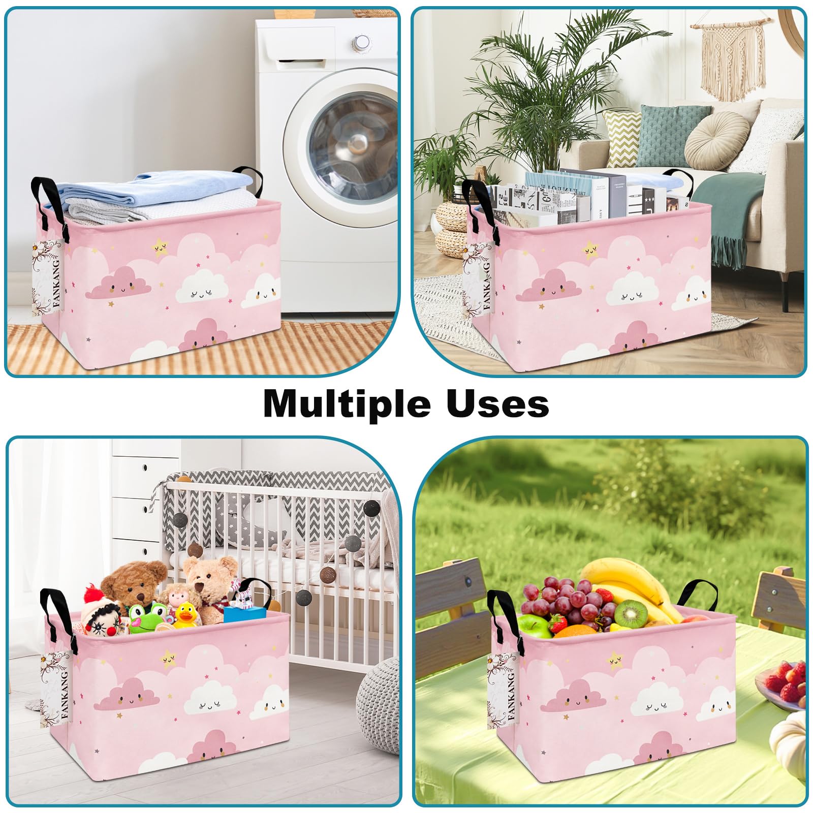 FANKANG kid-friendly animal-pattern storage adds playful charm.