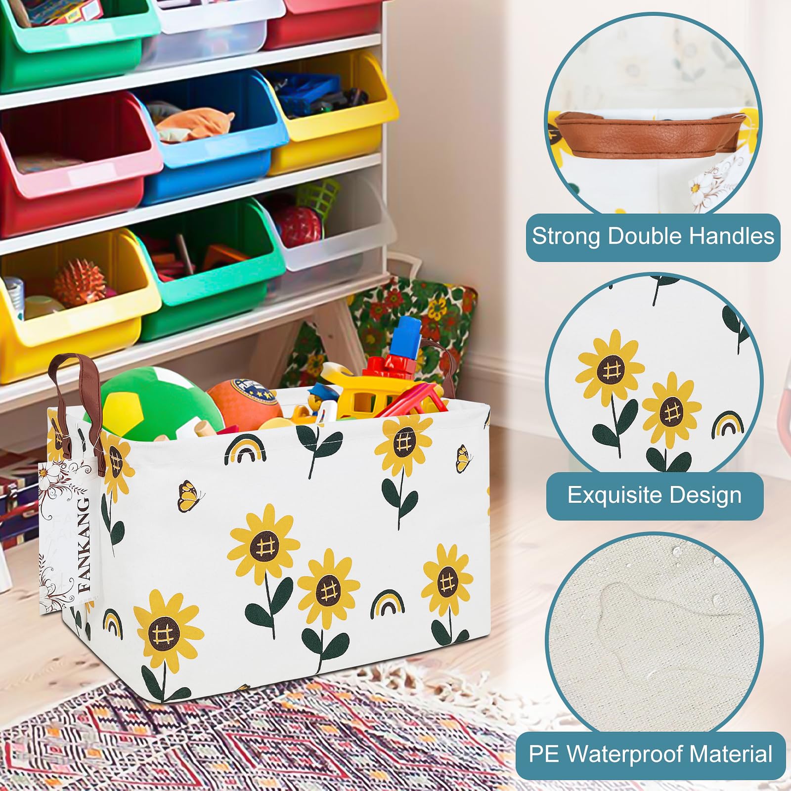 FANKANG sunflowers pattern sturdy canvas texture and coating.