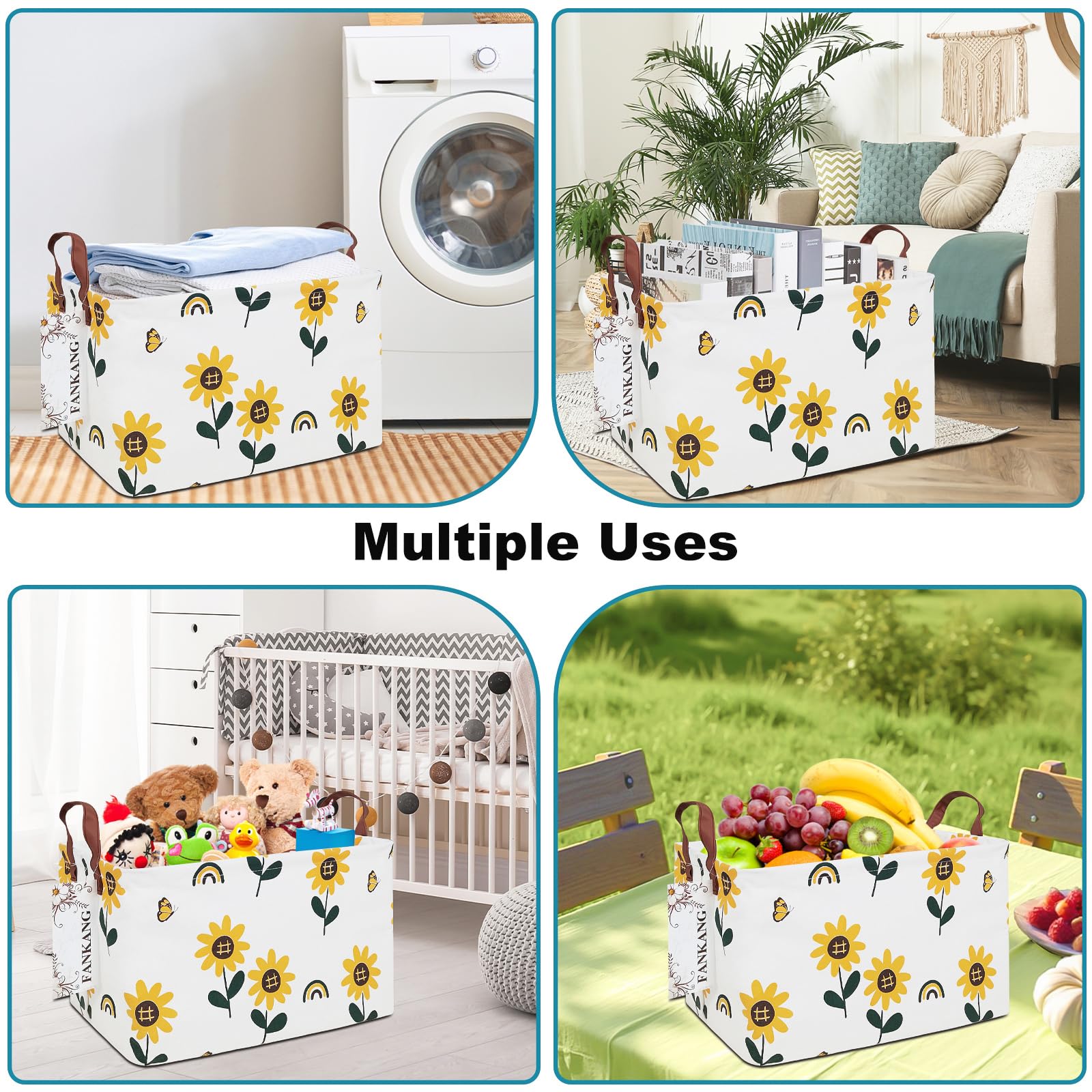 FANKANG sunflowers pattern side handles for easy carrying.