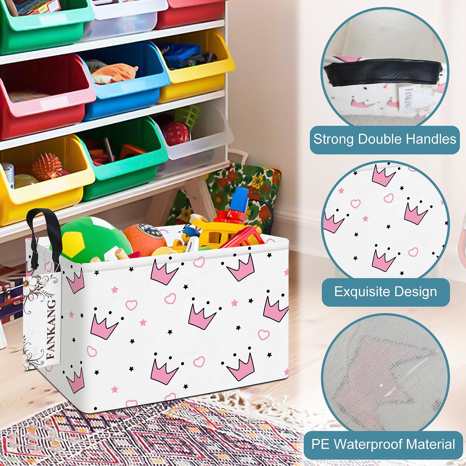FANKANG storage bins used as a toy organizer in playroom or bedroom