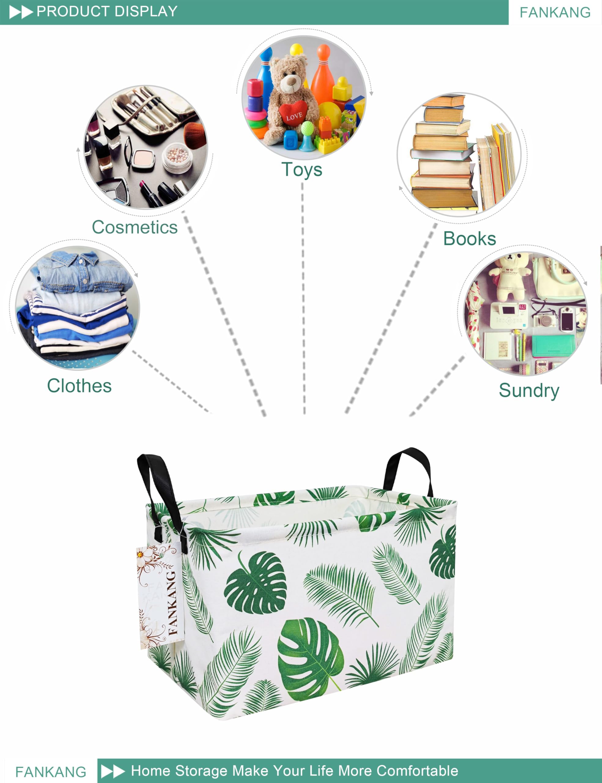 FANKANG Storage Bins used as toy storage in nursery and playroom, easy transport.
